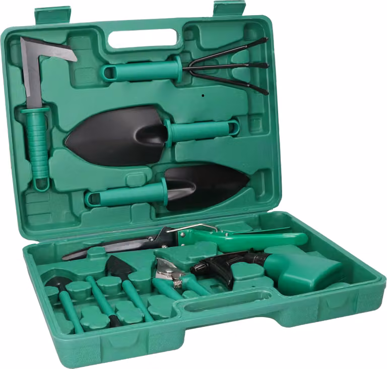 KOTARBAU® Set da 10 pezzi: tagliasiepi, spruzzatore, vanga, raschietto, paletta per erbacce, rastrello Accessori da giardino