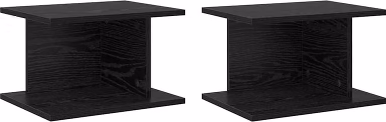 Comodino 2 pcs Rovere Nero 40 x 30 x 25 cm Legno multistrato