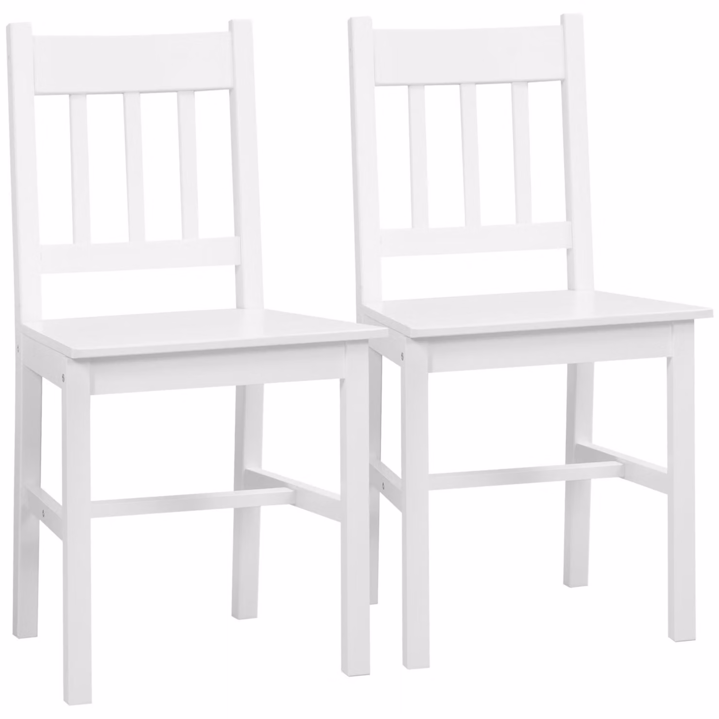 HOMCOM Set da 2 sedie da sala da pranzo, sedie da cucina con schienale, in legno di pino