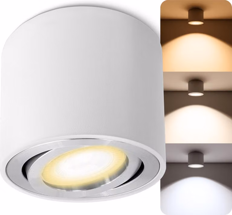 SSC-LUXon CELI-2W Faretto orientabile bianco - incl. lampadina LED GU10 LumiFLEX dimmerabile 6W - Lampada da soffitto Faretto Spot Lampada da soffitto