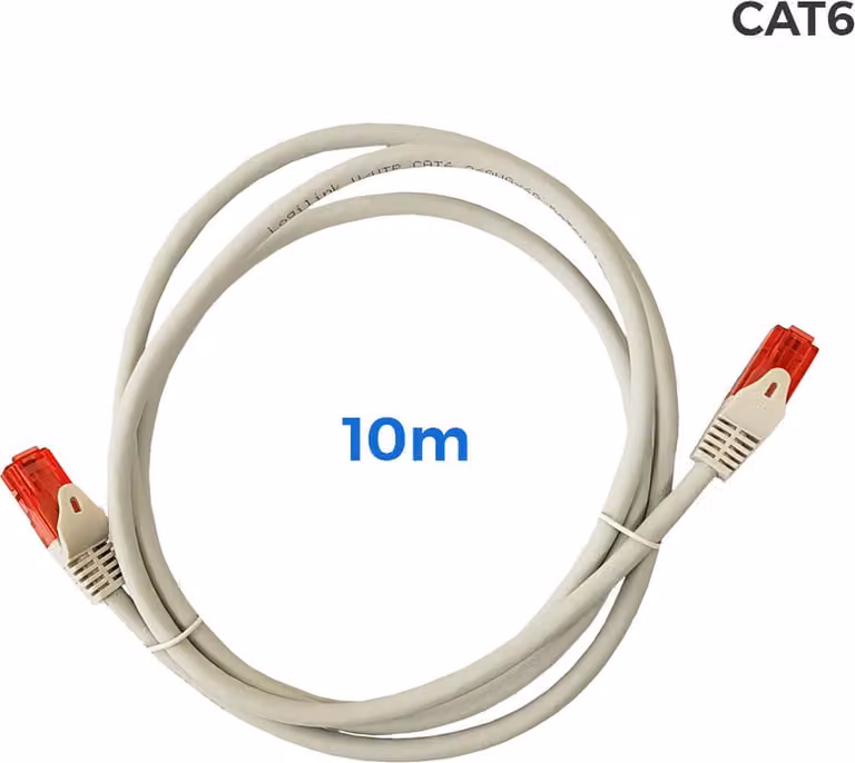 Cavo utp cat.6 latiguillo rj45 kupfer lszh gris 10m