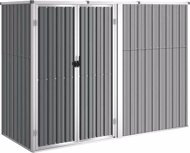 Capanno per Attrezzi Grigio 225x89x161 cm in Acciaio Zincato