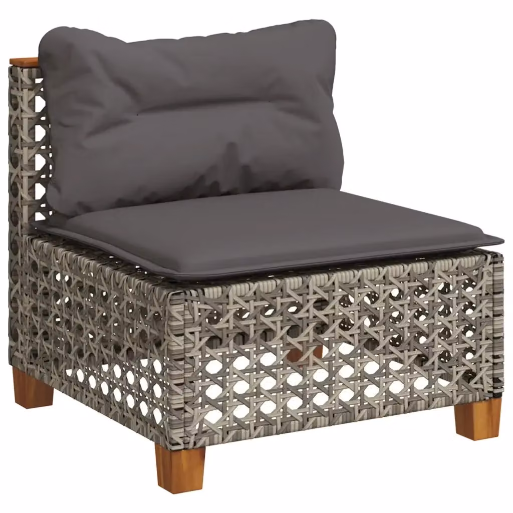 Divano da giardino Design Mania in polyrattan grigio con cuscini imbottiti e coperture rimovibili – 2