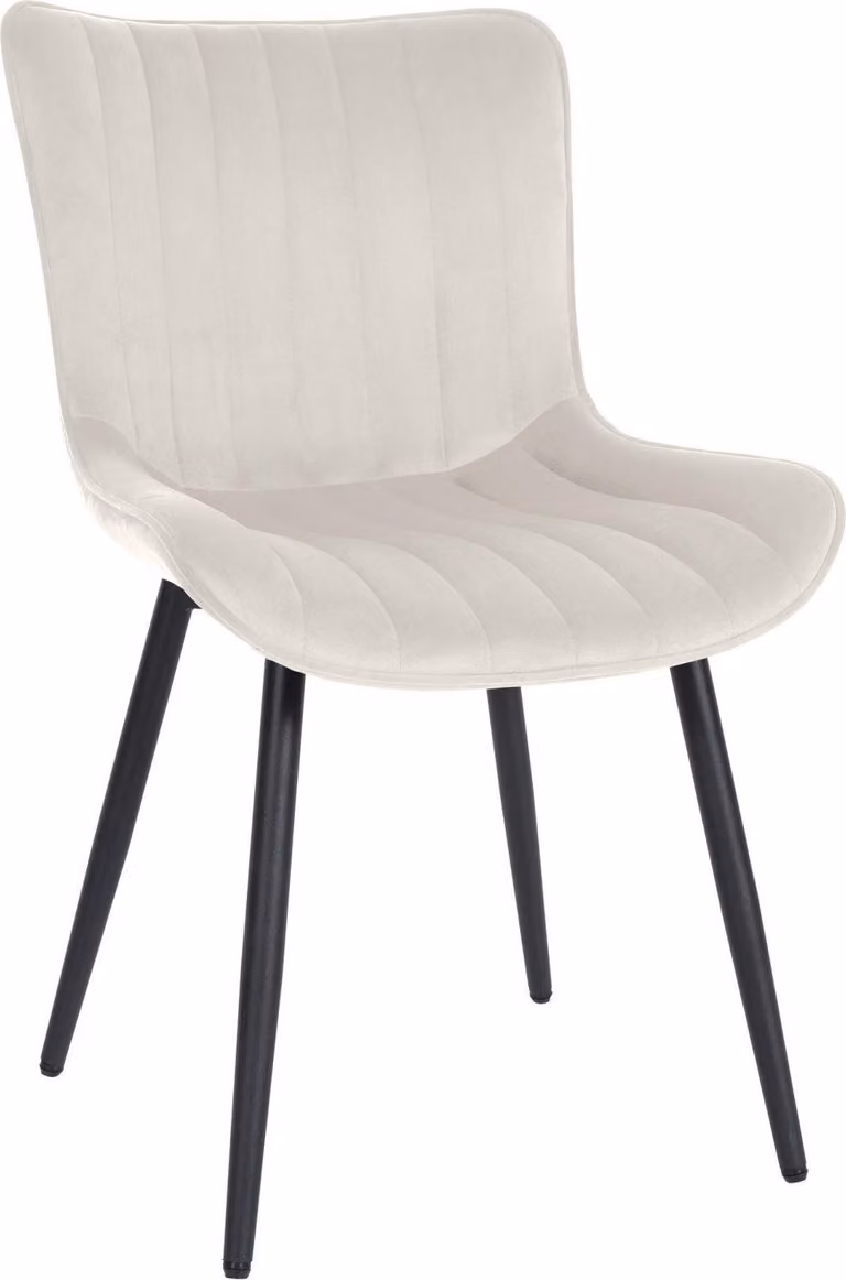 Elegante sedia di design, sedia da pranzo di tendenza, mix insuperabile di comfort | Colore: crema | Materiale: morbido