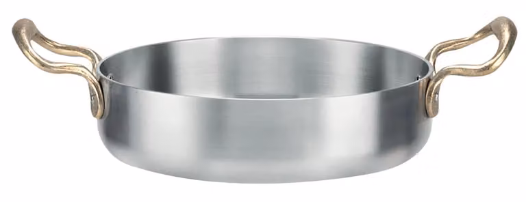 Tegame cilindrico in alluminio con 2 maniglie in ottone linea Academy Class, diam. 28 cm