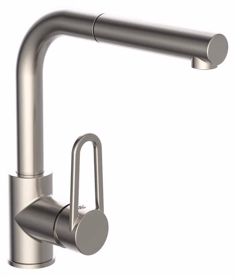 SCHÜTTE Rubinetto per lavello DESIGN RING, rubinetto da cucina sostenibile in acciaio inox