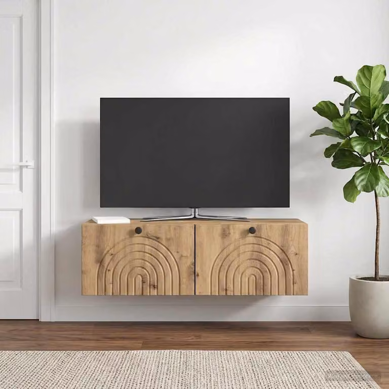 vidaXL Mobile Porta TV da Muro Moderno in Rovere Artigianale, L 98 cm x P 31 cm x H 30 cm