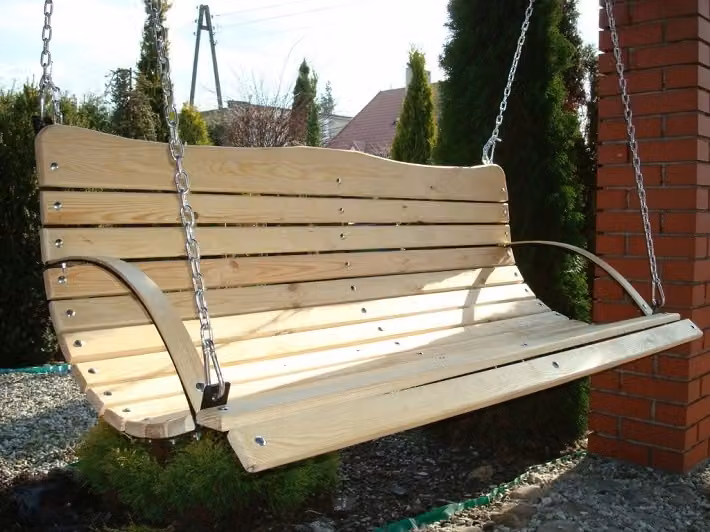 NUOVA Altalena hollywoodiana in legno SEDUTA A SEDIA 180 cm