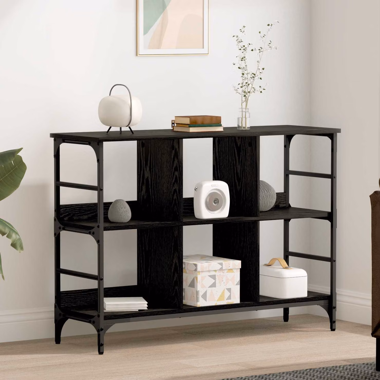 Credenza moderna vidaXL in rovere nero L/P/H: 102 x 32 x 73,5 cm