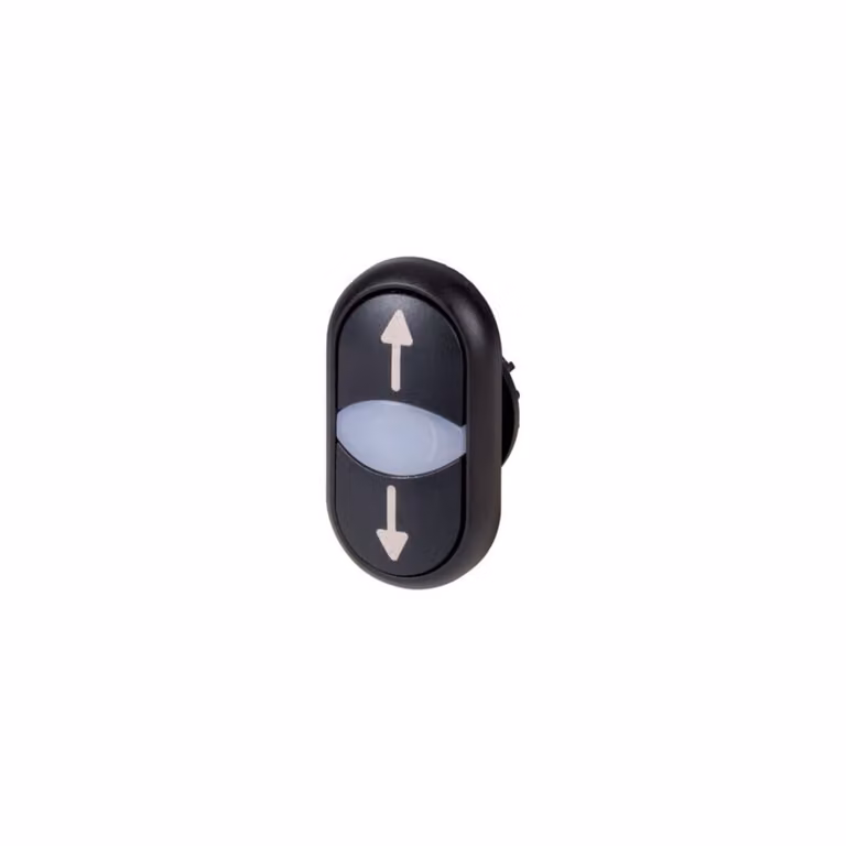 5 pezzi Doppio pulsante illuminato, marcato - Pulsantiera nera IP66 M22S-DDL-S-X7/X7