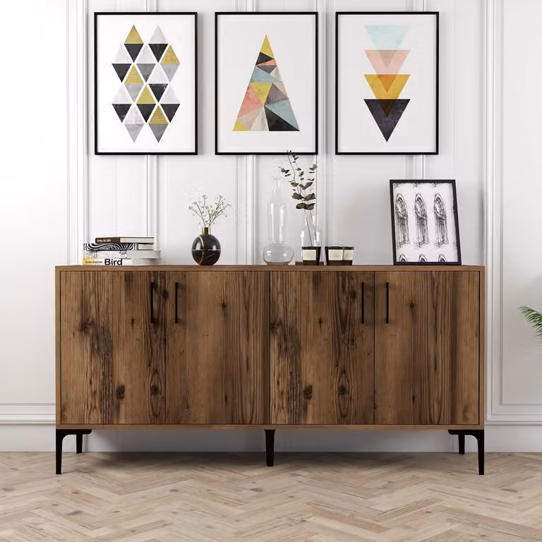 Skye Decor, Kiev 160 - Noce, consolle, noce, 100% PANNELLI DI PARTICELLE RIVESTITI IN MELAMMINA, 160 x 35 x 78 cm