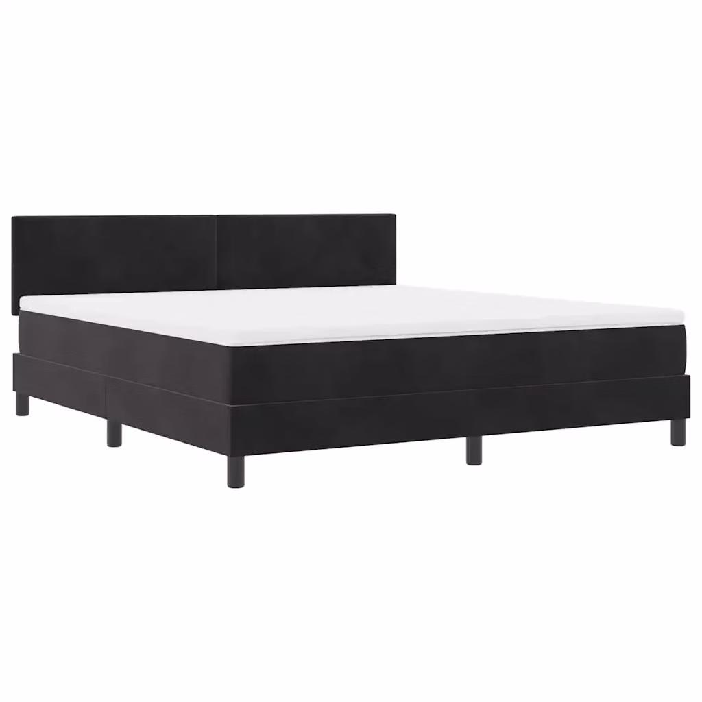 Letto a molla con illuminazione LED vidaXL in velluto nero L: 180 cm, P: 200 cm, H: 280 cm – 2