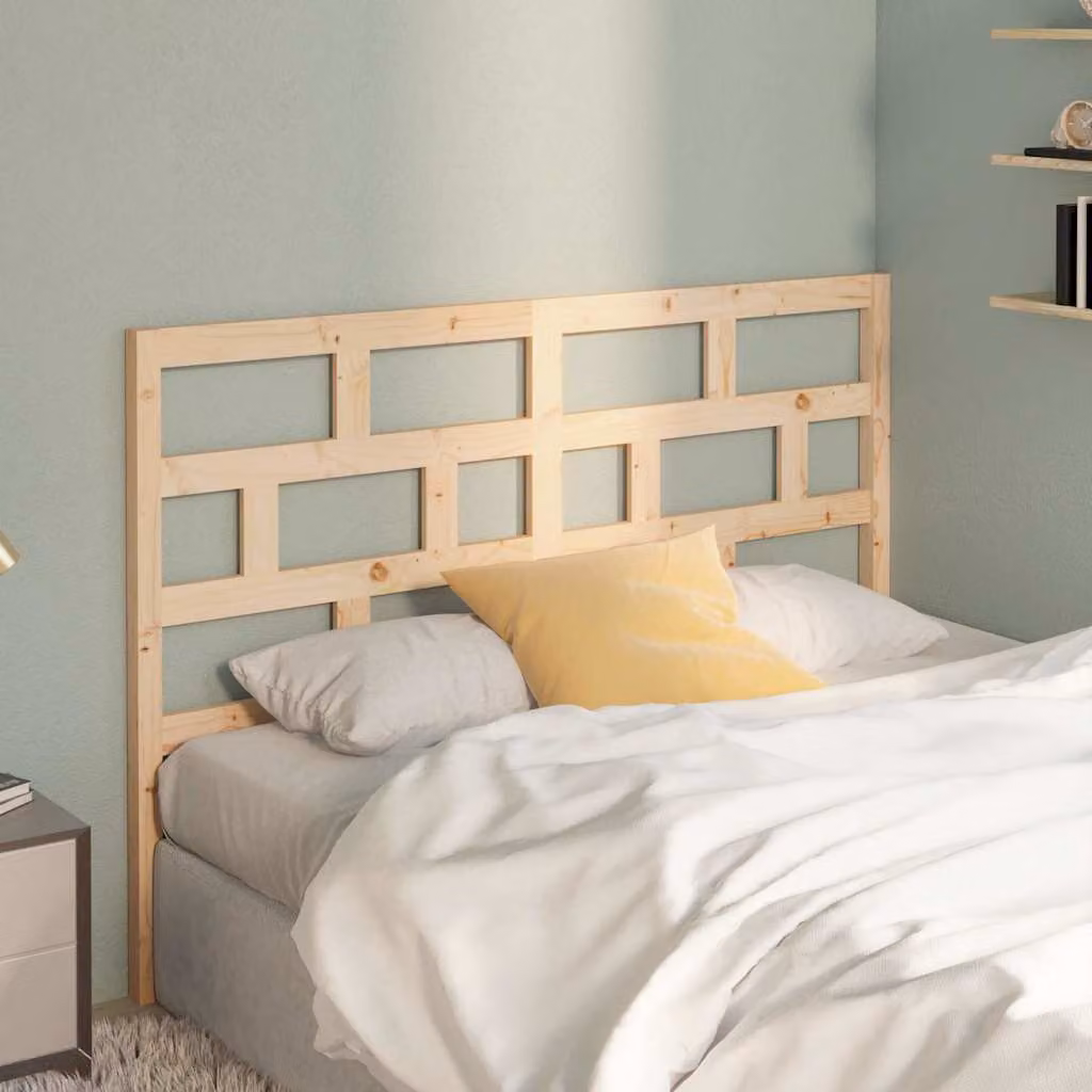 Testiera per letto vidaXL in legno massello di pino marrone, stile rustico, L 166 x P 4 x H 100 cm