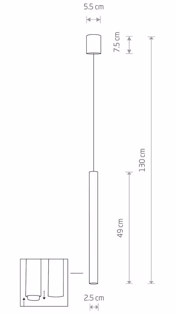 Lampadario LASER nero 1xG9x10W in metallo, dimensioni: 130x2x2 cm, IP20, Nowodvorski Lighting