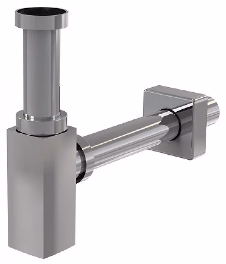 AlcaDrain Design Siphon 1 1/4" kantig, Ganzmetall