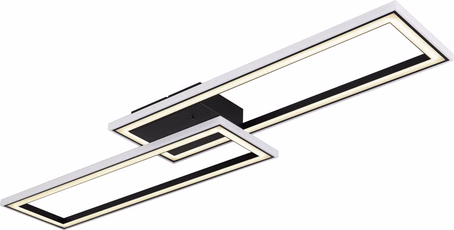 Lampada da soffitto Globo Lighting, metallo nero opaco, alluminio nero opaco, plastica opale, dimmerabile, con più livelli tramite interruttore a muro, colori fissabili, cambia colore RGB, colori RGB fissabili, effetto arcobaleno RGB, funzione di memoria,