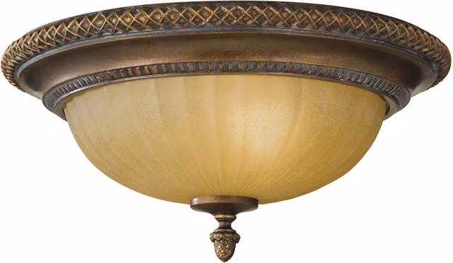Plafoniera rustica rotonda 34,3cm 2xE27 oro/bronzo Feiss Kelham