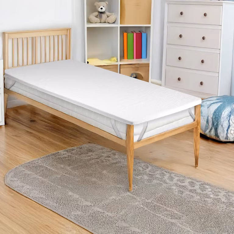 Topper per Materasso Singolo FIXOMED in Aloe Vera, Bianco, 90x190 cm