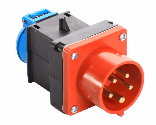 AS SCHWABE Adapter 400V, 16A CEE-Stecker + Schukodose (60495)