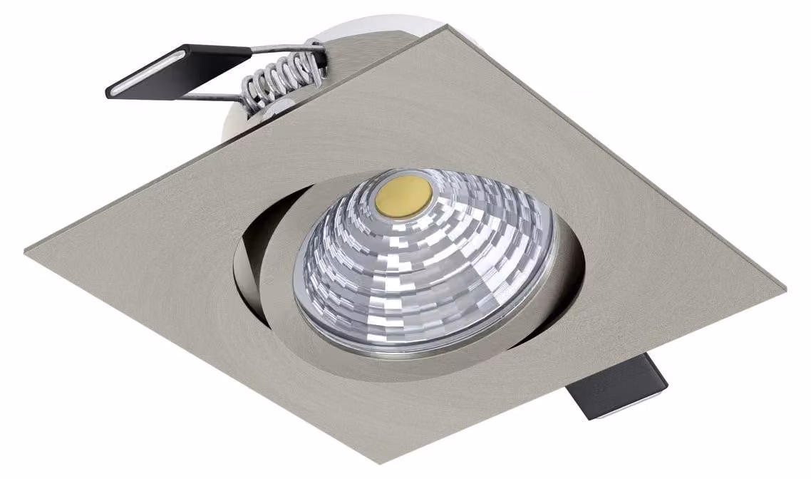 Lampada da incasso LED ad alta tensione SALICETO nichel opaco 2700K L:8,8cm L:8,8cm H:4,2cm orientabile