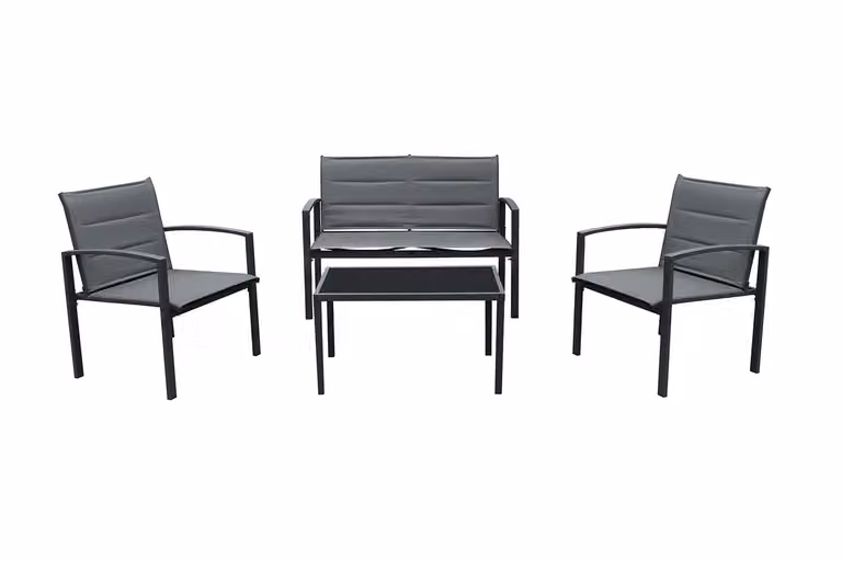 Set da salotto 4 pezzi da giardino interno esterno gruppo di sedute panca tavolo da giardino