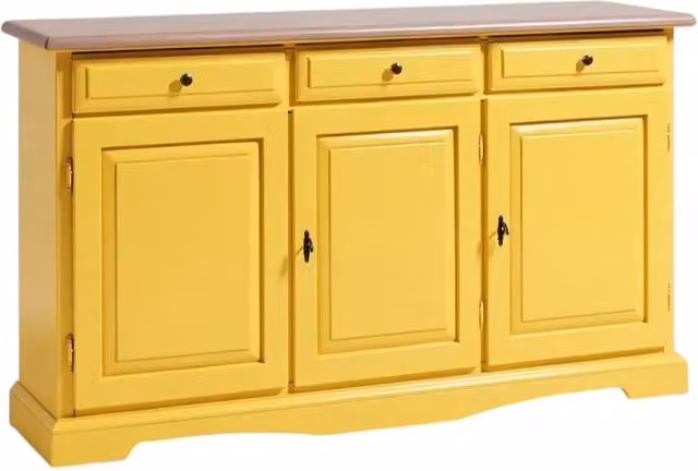 Madia credenza in legno laccato giallo Mobili 2G L/P/H: 156 x 42 x 85 cm – 1