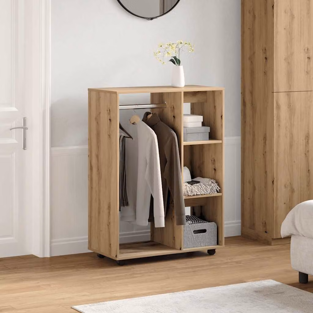 Armadio moderno vidaXL in legno rovere marrone con ripiani e appendiabiti L: 80 cm, P: 40 cm, H: 110 cm