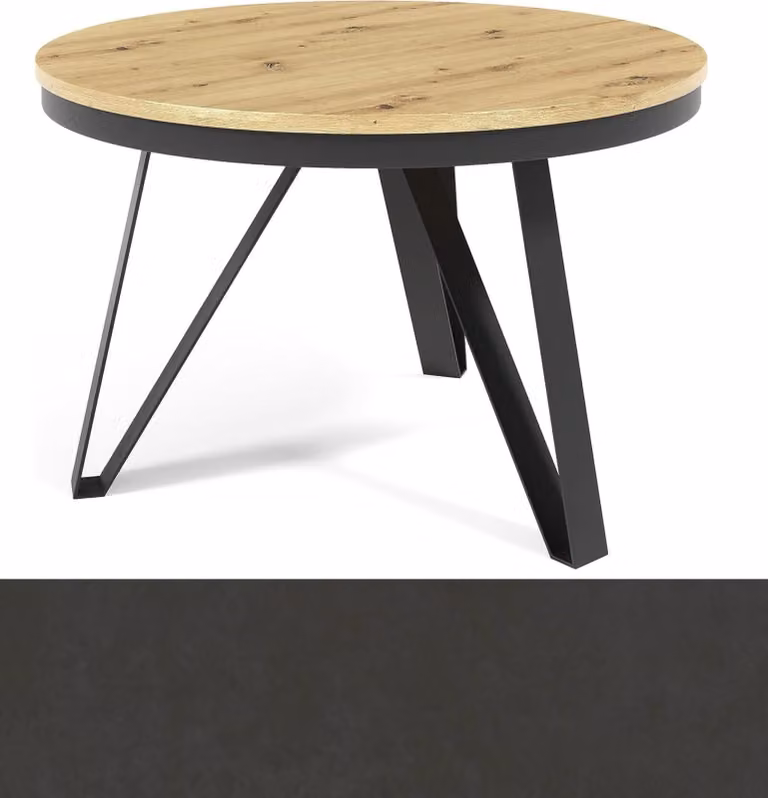 Tavolino All4All Tino, tavolino rotondo per il soggiorno, gambe in metallo, design elegante, gambe moderne, tavolino da caffè, stile loft, dimensioni 75x50 cm, 27 kg, colore marrone opaco