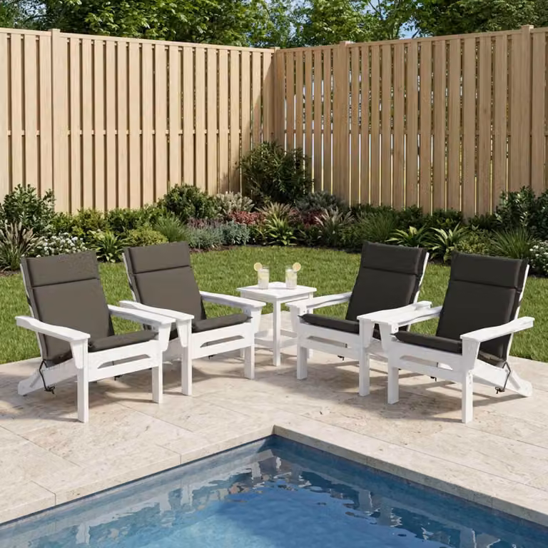 Set di 4 cuscini per sedia alta vidaXL GEMERT in poliestere, colore grigio antracite