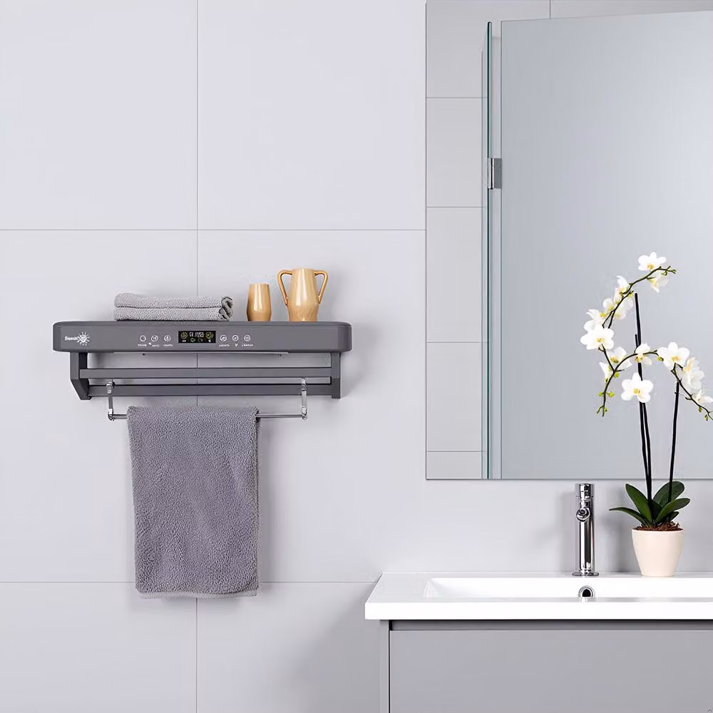 Asciugasalviette Elettrico con Disinfettante UV per Bagno/Cucina, a parete, L60cm, 450W, ElectricSun PREMIUM Grigio