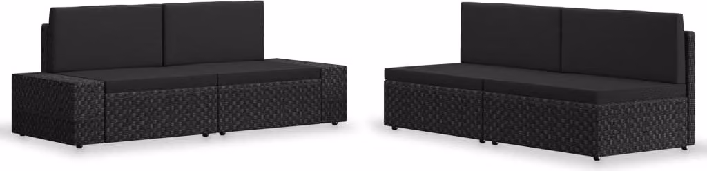 Maison Exclusive - Set da giardino da 4 pezzi in rattan sintetico nero
