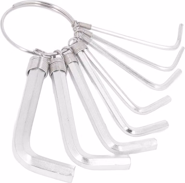 8Pcs Chiave esagonale Set di chiavi metriche 1,5 2 2,5 3 3,5 4 5 6 mm Acciaio al cromo Strumento manuale dell'artigiano