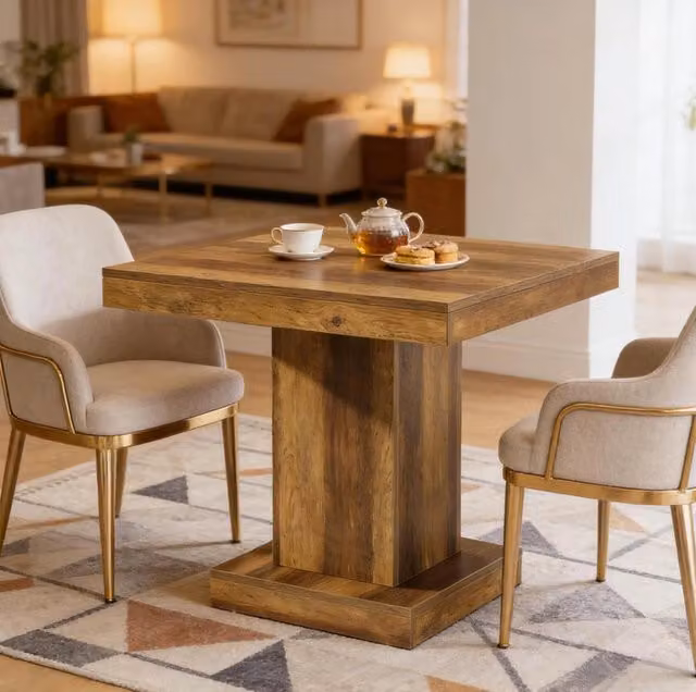 Tavolo da pranzo quadrato salvaspazio in MDF marrone 80 x 80 cm