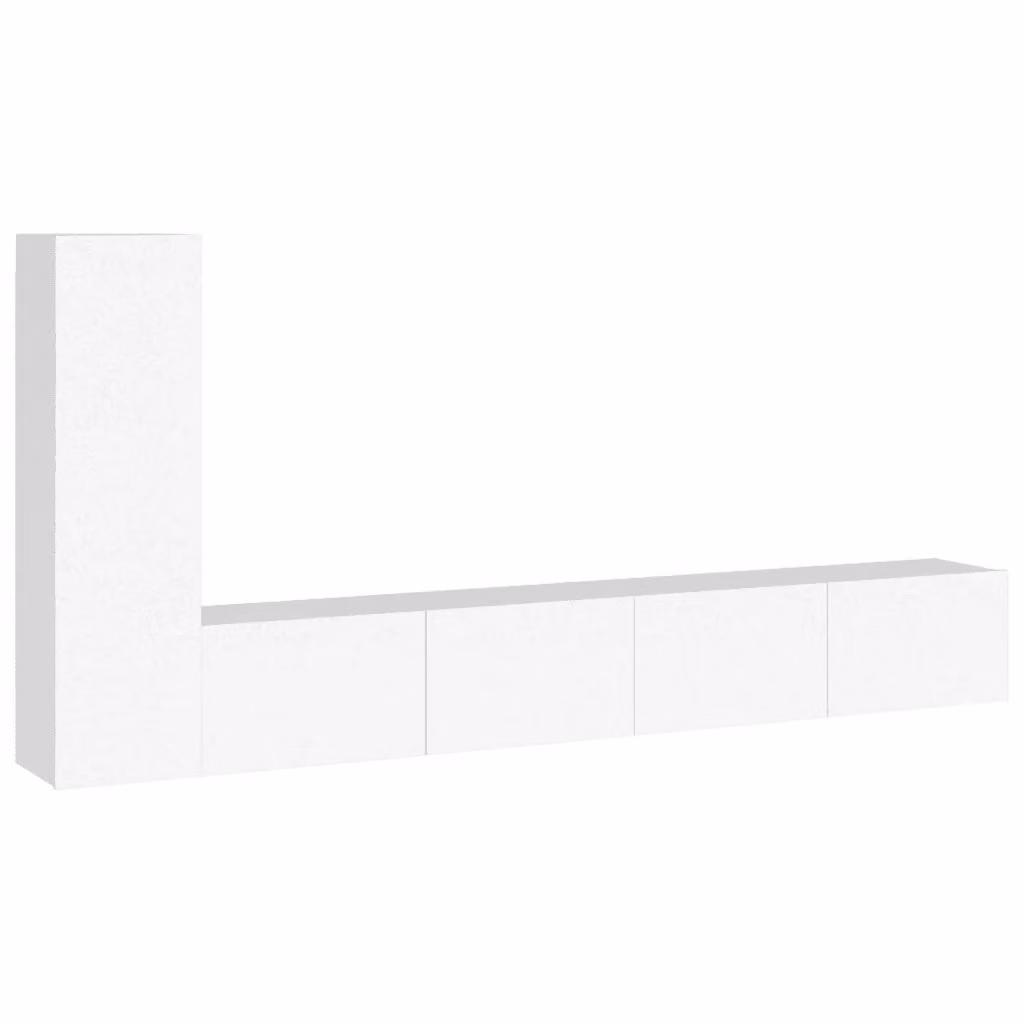Set di 3 mobili porta TV vidaXL in legno multistrato bianco per soggiorno – 2