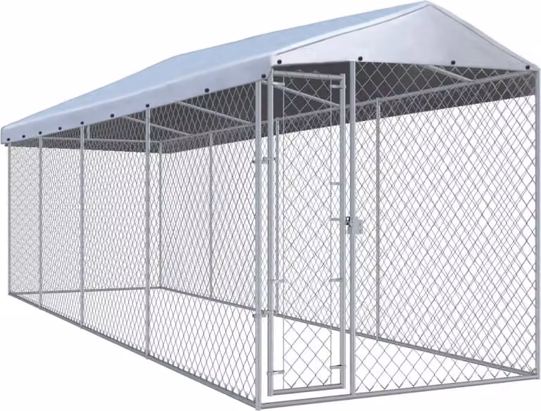 The Living Store Cuccia per cani da esterno con tettoia 760x190x225 cm