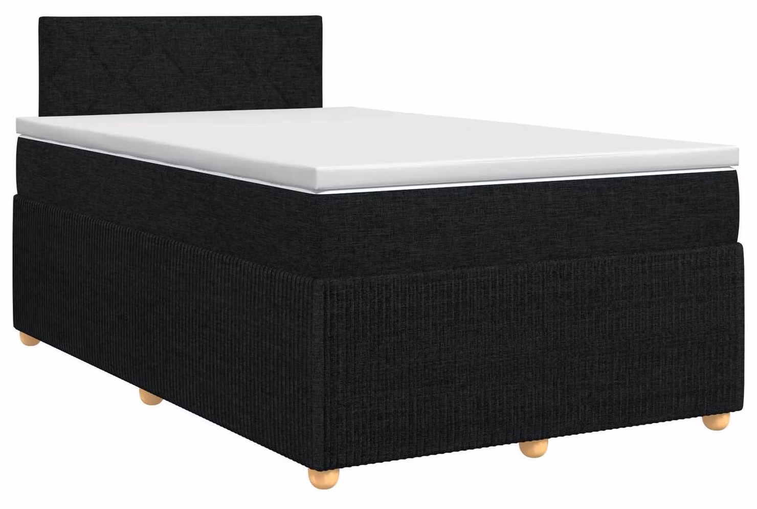 Letto a molle con materasso nero 120 x 190 cm in tessuto