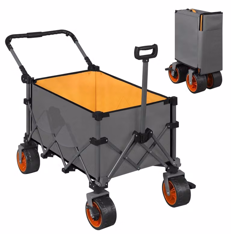 Carrello per la spazzatura - Carrello di trasporto - Carrello manuale - Carrello per la spazzatura pieghevole - Carrello per rifiuti - con freno e borsa per il trasporto