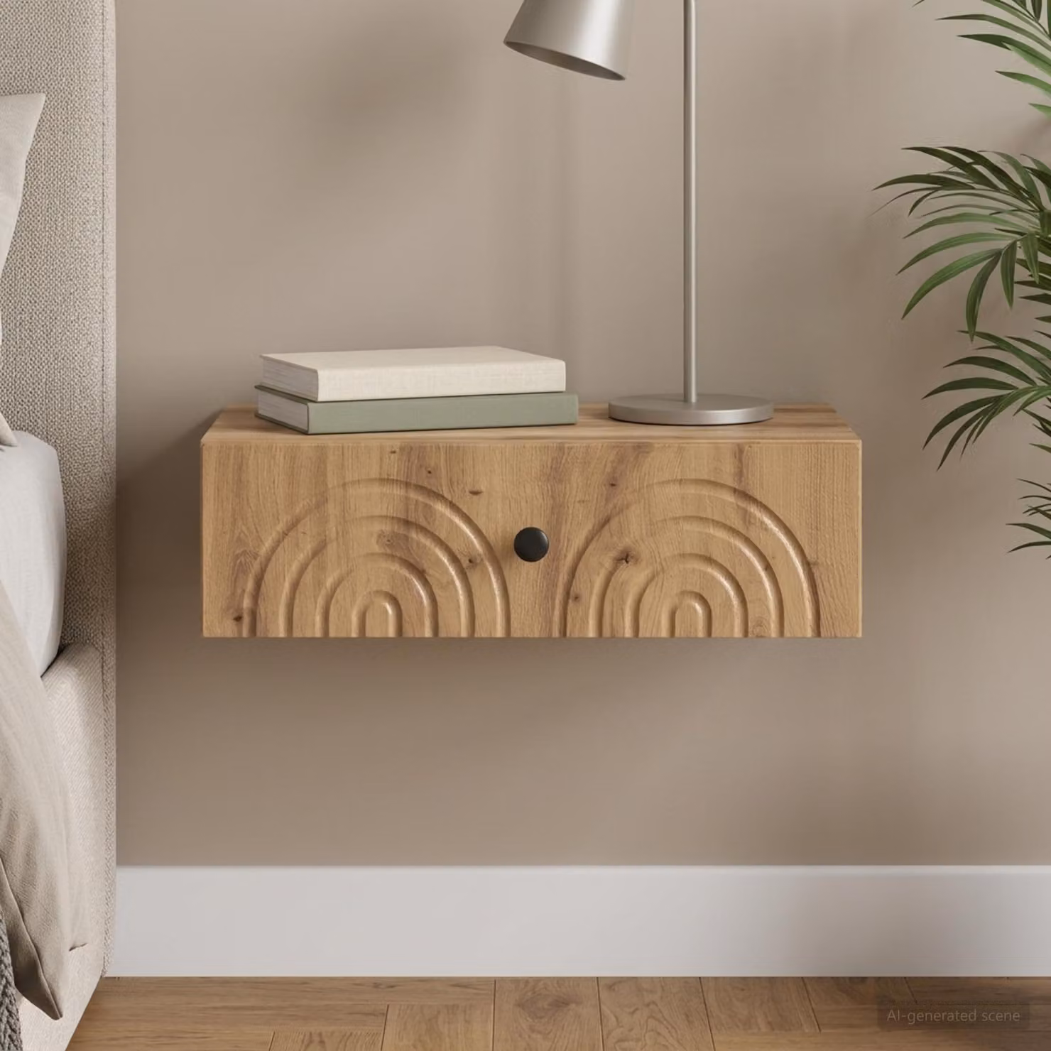vidaXL Tavolino da Parete Laterale Moderno in MDF Laminato Marrone L/P/H: 59 x 34,5 x 17 cm