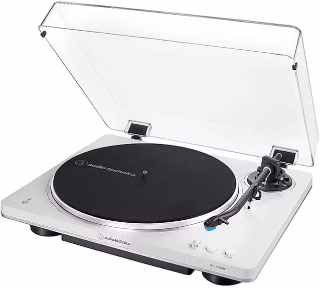 Giradischi Audio-Technica AT-LP70XBTWS Bluetooth Bianco e Argento