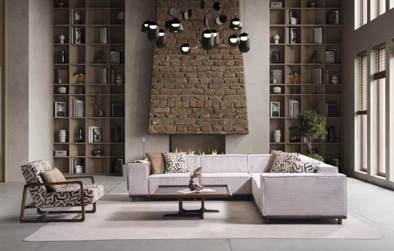 Designer Wohnzimmer Garnitur Modernes Ecksofa Polstersessel