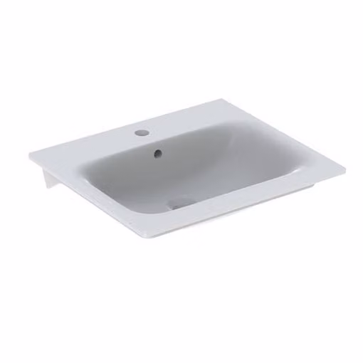 Lavabo per mobili Geberit RENOVA PLAN con foro per rubinetto, con sfioratore 550 x 480 mm bianco