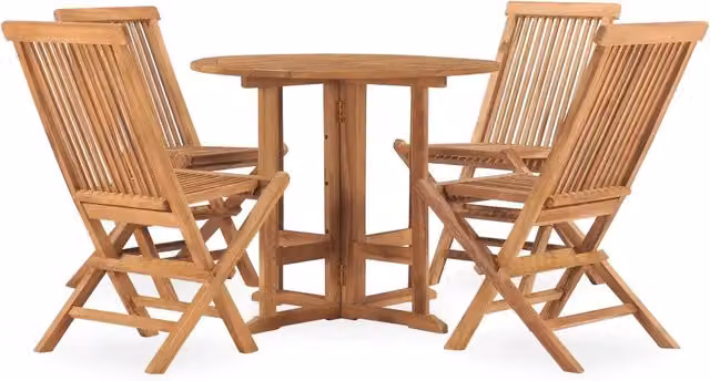 Set da Pranzo da Giardino 5 pz Pieghevole in Massello di Teak 3059977