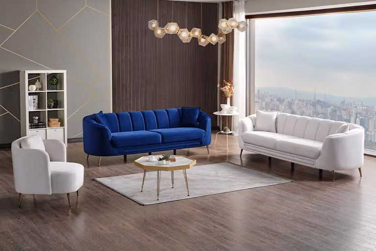 Wohnzimmer Sofagarnitur Dreisitzer Set 3 2 Sitzer Sessel Luxus Hochwertig Möbel