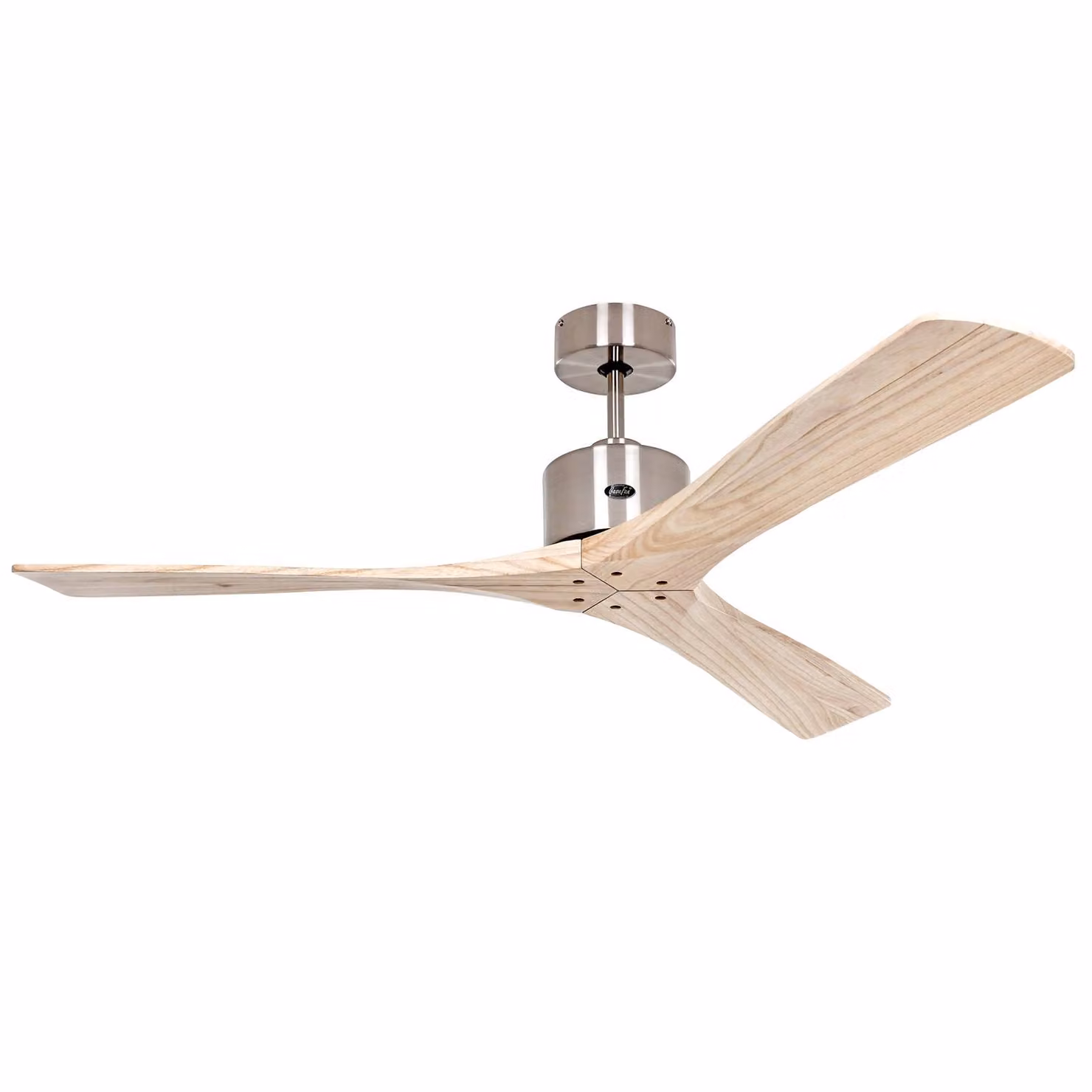 CasaFan Ventilatore da soffitto Macau, cromato/legno chiaro, telecomando Macau, Legno chiaro, Soggiorno / Sala da pranzo, Legno, Moderno
