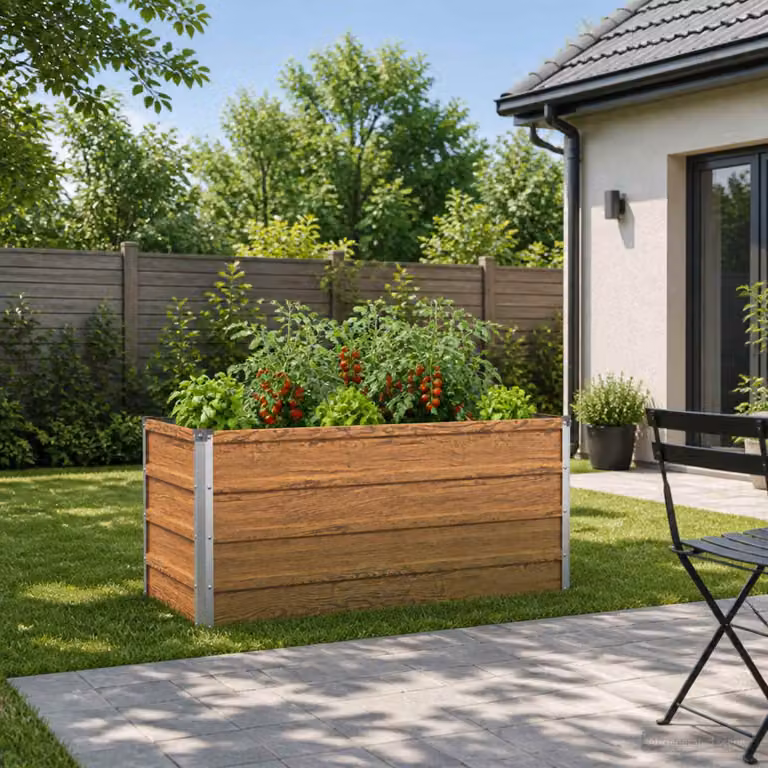 Letto rialzato da giardino vidaXL in metallo corten marrone L: 100 cm, P: 40 cm, H: 55 cm