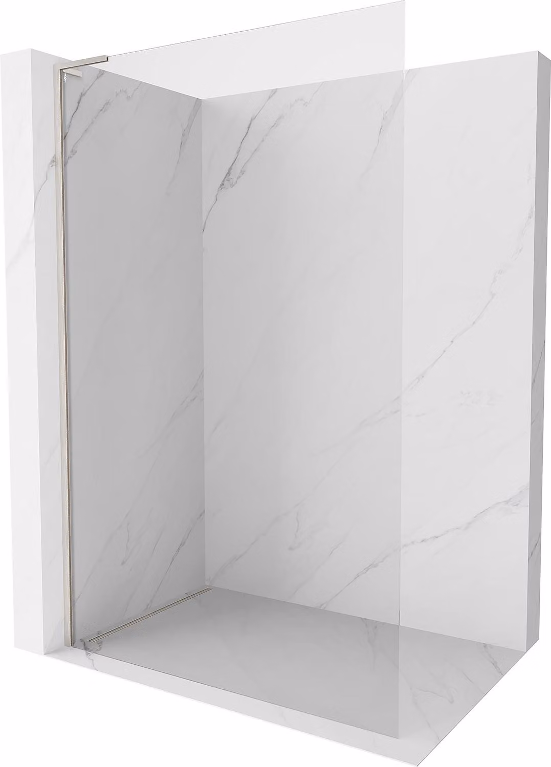Mexen Kioto-X L Pannello Doccia Walk-in 50 x 200 cm, trasparente 10 mm, nichel spazzolato - 800-050-107-97-00-X