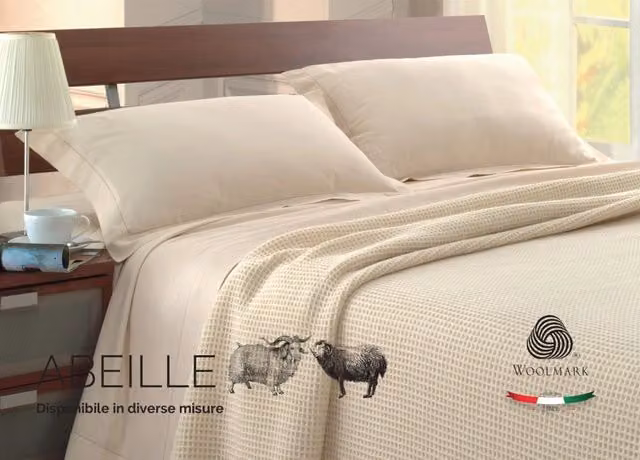Coperta Invernale Modello Abeille In Lana Merino - Singolo - Abeille