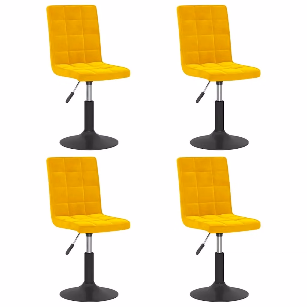 Set di 4 sedie da pranzo girevoli vidaXL in velluto giallo senape con design moderno – 2