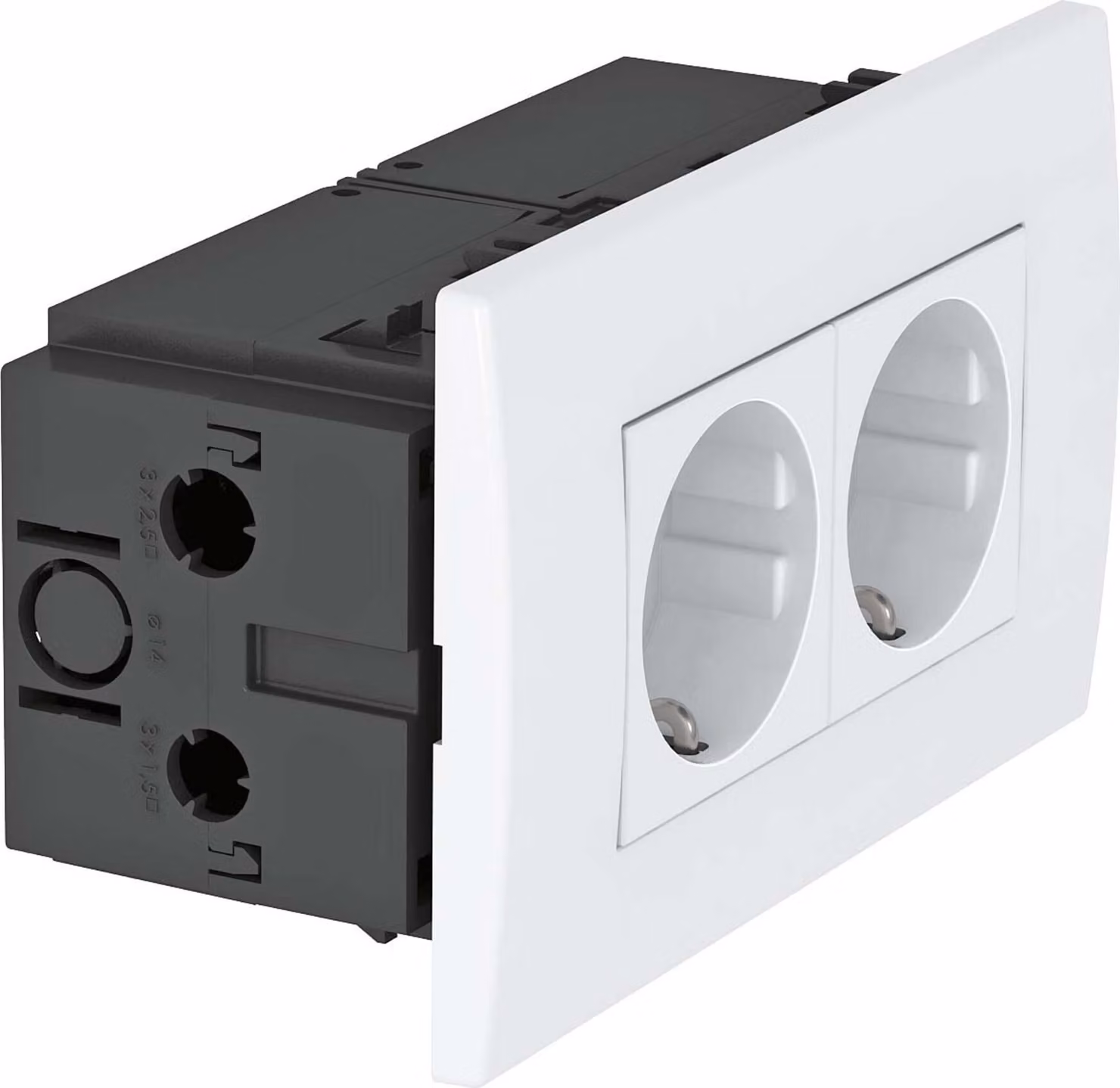 OBO Bettermann Vertr presa unità 2-gang 84x140x59 rws SDE-RW D0RW2