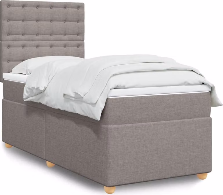 Maison Exclusive - Giroletto a Molle con Materasso Tortora 90x190 cm in Tessuto